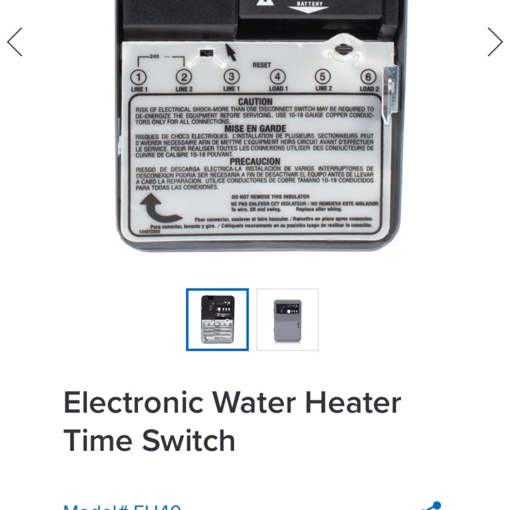 Electronic Water Heater Time Switch - Black